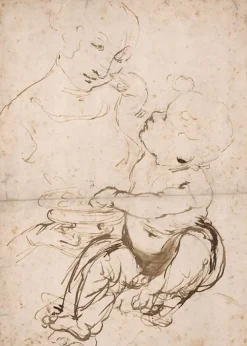 Boutiques de musées Toiles Encadrées|Toiles Sur Châssis-Étude de Vierge à l'Enfant, dite Vierge aux fruits (toiles encadrées)