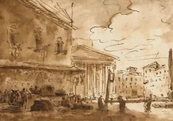 Boutiques de musées Affiches D'Art|Toiles Sans Cadre-Un marché sur la place du Panthéon (affiches d'art)