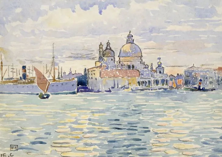 Boutiques de musées Toiles Encadrées|Toiles Sans Cadre-Venise, le canal avec des bateaux à voiles et au fond la Salute (toiles encadrées)