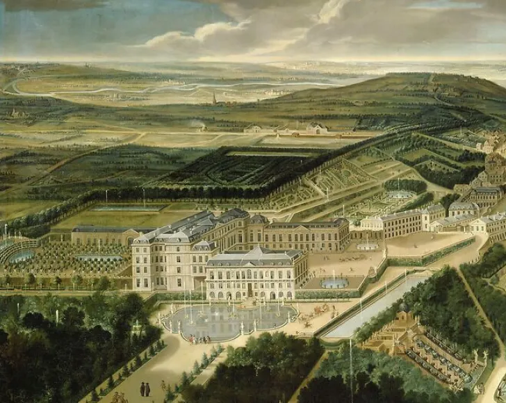 Boutiques de musées Panneaux Aluminium|Toiles Encadrées-Vue cavalière du château, jardins bas et de la ville de Saint-Cloud (panneaux aluminium)