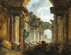 Hot Boutiques de musées Vue imaginaire de la grande galerie du Louvre en ruines (panneaux acryliques)